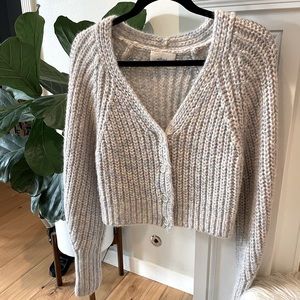 Gorgeous cotton candy rainbow crop knit sweater by Aritzia XXS “Posey” cardigan